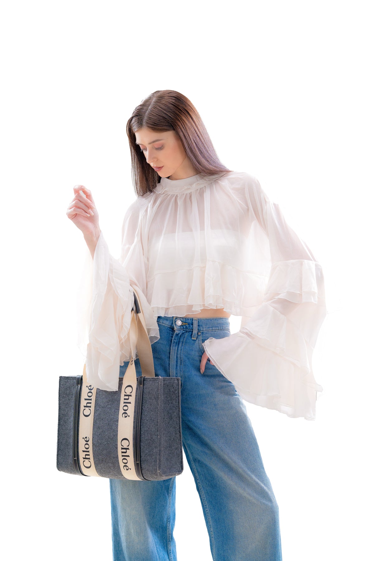 Ivory Flow Mesh Top