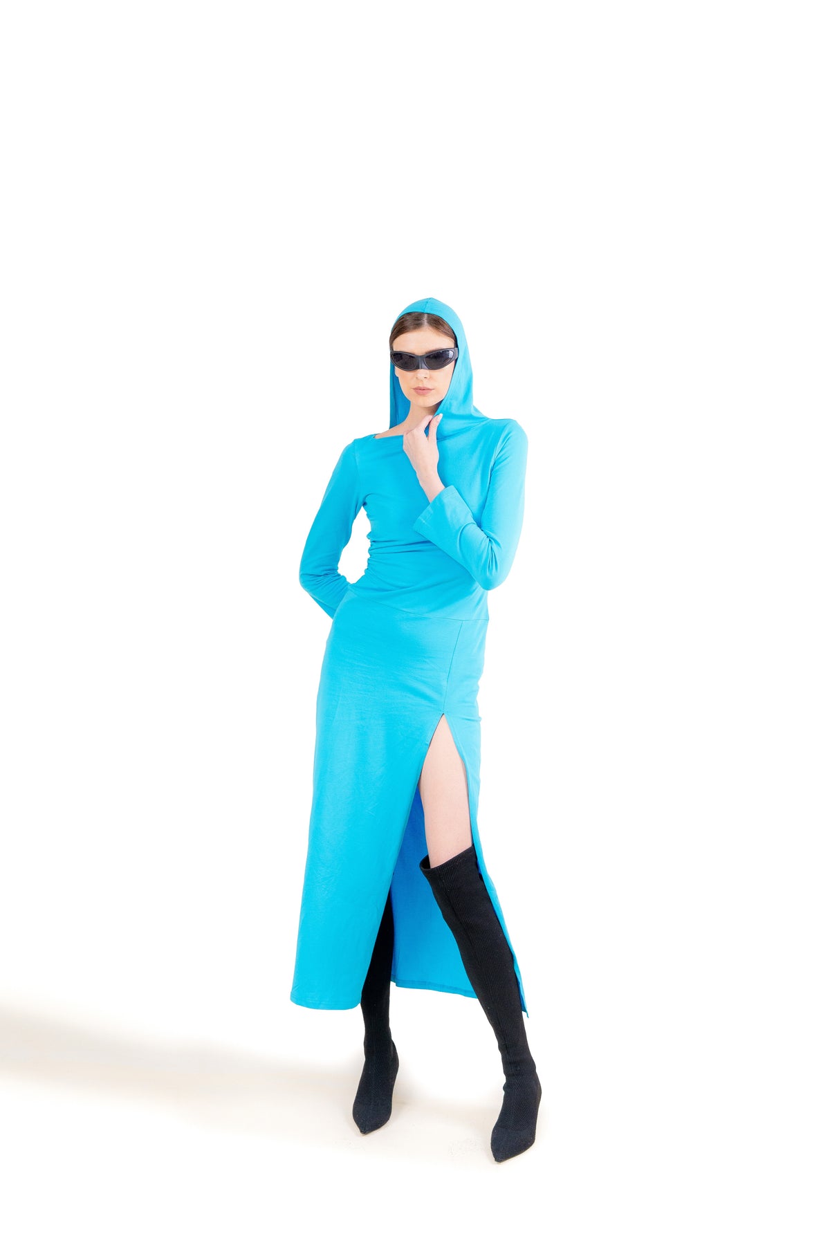 Azure Street Hooded Dress
