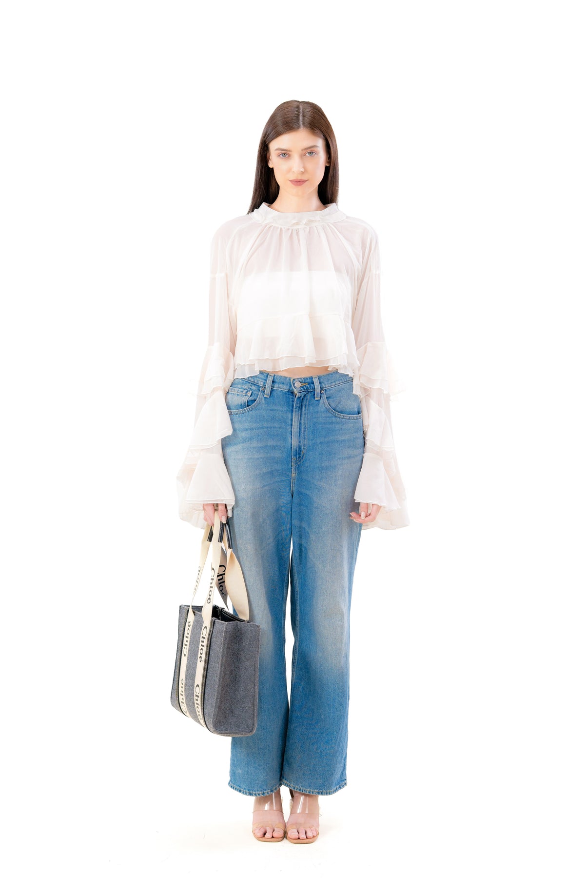 Ivory Flow Mesh Top