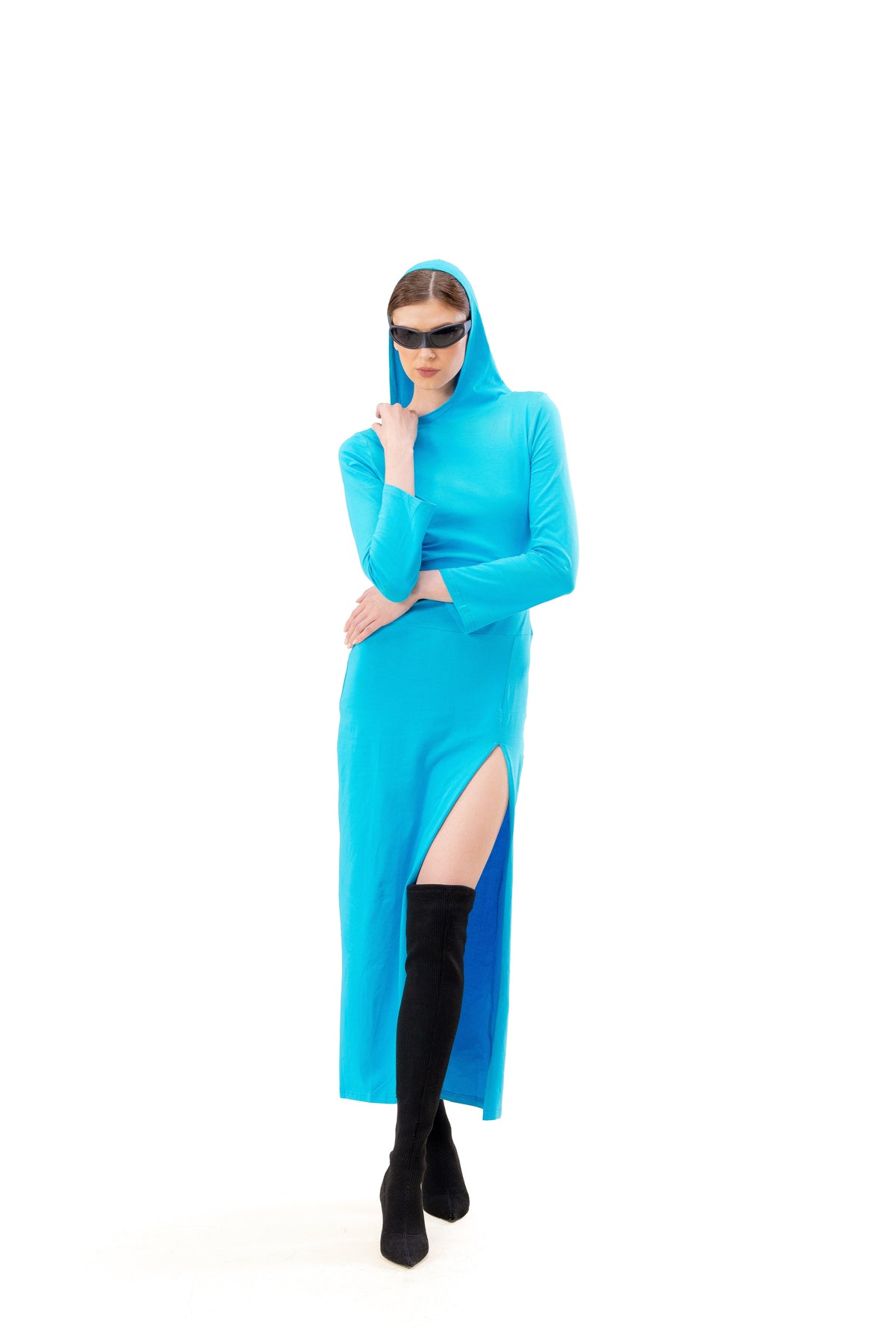 Azure Street Hooded Dress
